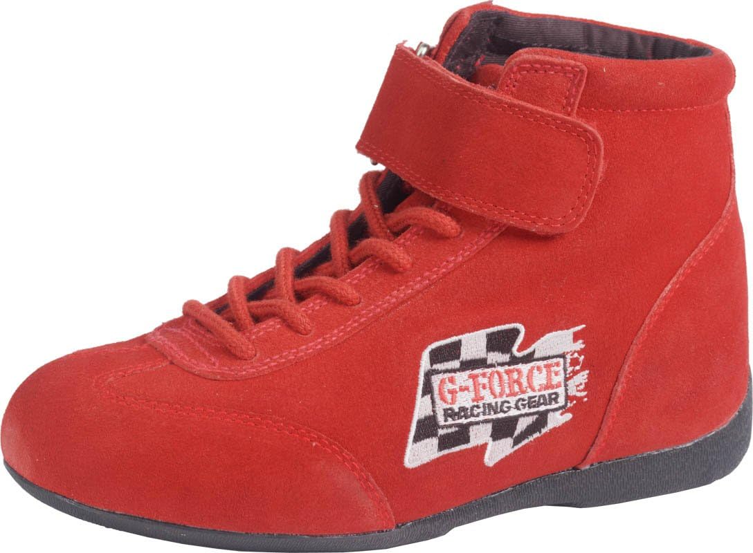 Gforce Racing Gear 0235115RD RaceGrip Red Size-115 Mid-Top Racing Shoes