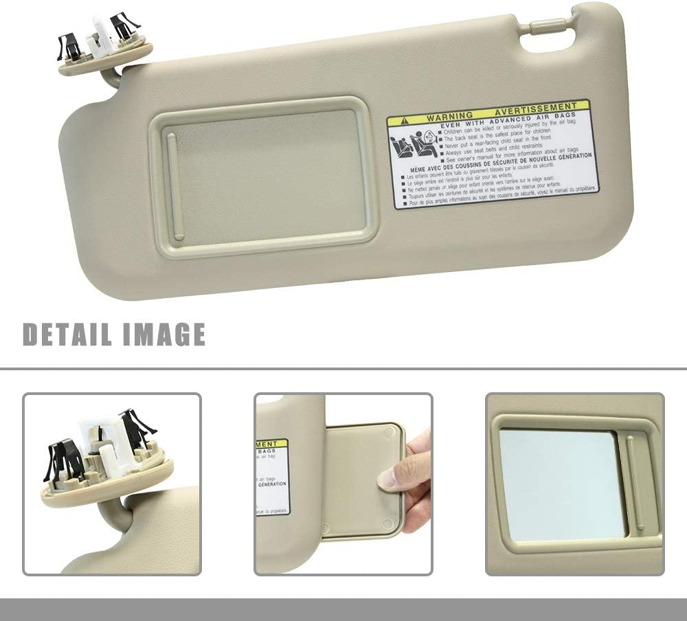 Left Driver Side Sun Visor Replacement for 06-13 Toyota RAV4 with Sunroof 2006 2007 2008 2009 2010 2011 2012 2013 (Beige)