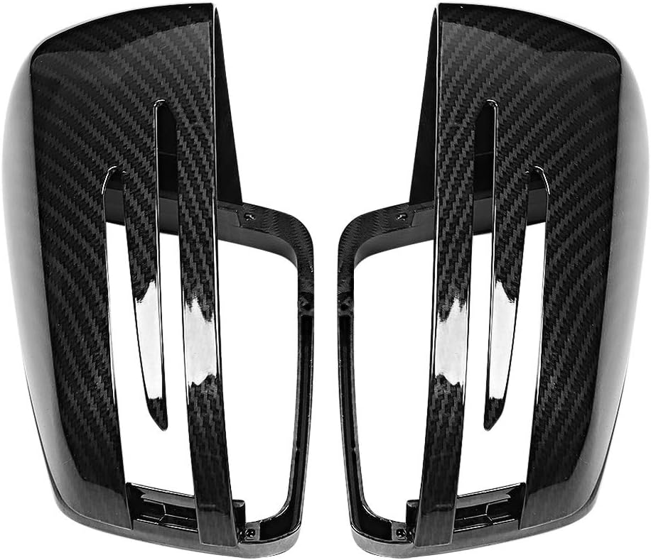 Car Rear View Mirror Cover, 2pcs Carbon Fiber Texture Cap Fit for benz A-Class W176 B-Class W246 C-Class W204 E-Class W212 S-Class W221 CLS C218 GLA X156 CLA C117