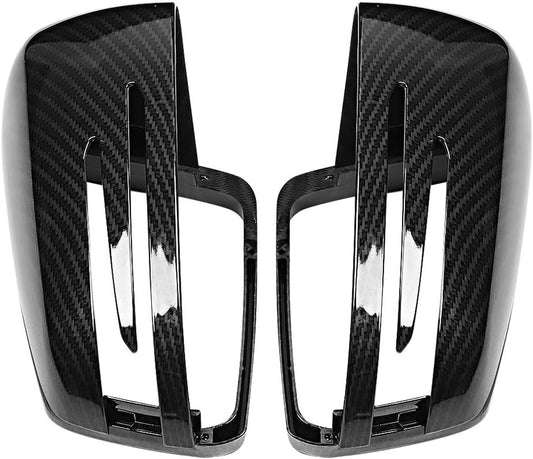 Car Rear View Mirror Cover, 2pcs Carbon Fiber Texture Cap Fit for benz A-Class W176 B-Class W246 C-Class W204 E-Class W212 S-Class W221 CLS C218 GLA X156 CLA C117