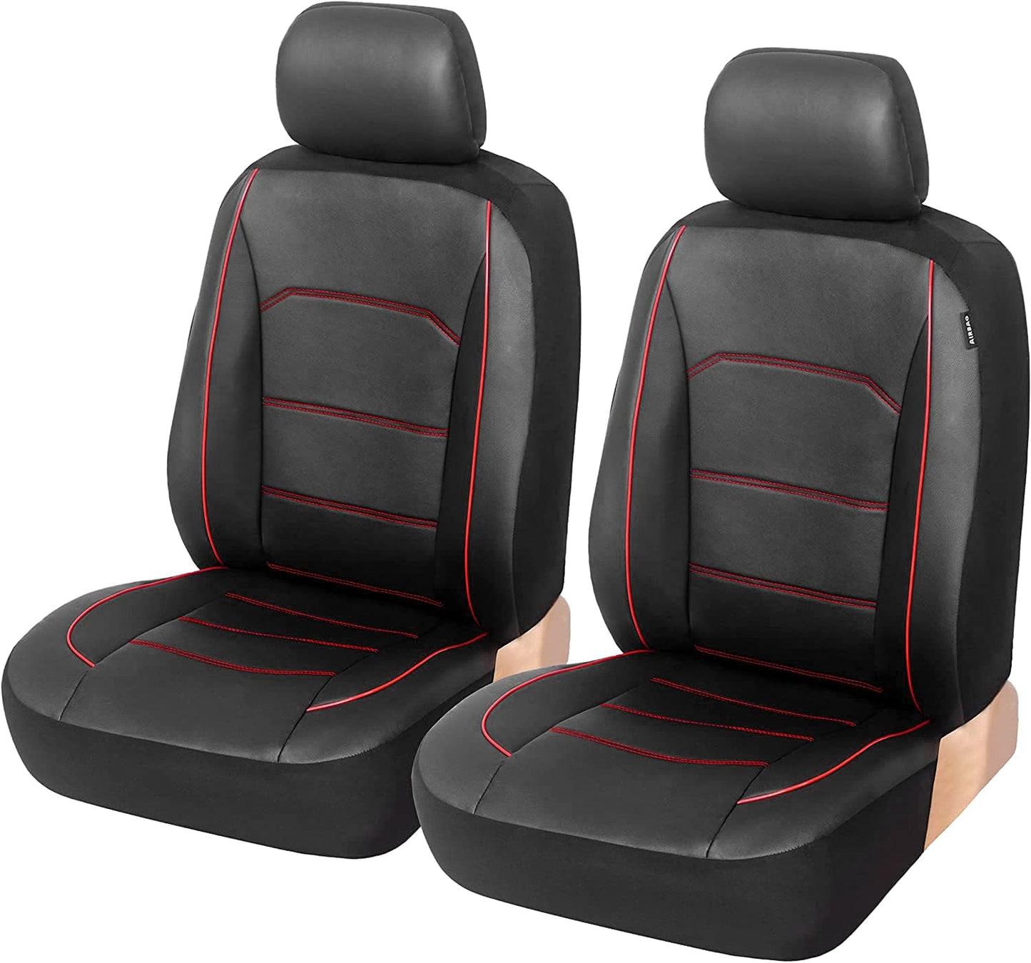 TOYOUN Classic Universal PU Leather Car Seat Covers Full Set Front High Back Bucket Seat Covers and Rear Auto Seat Covers Set Seat Protector Gray