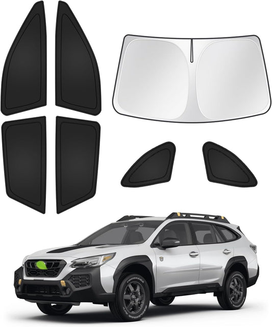 Canvcle Sunshades for 2020-2025 Subaru Outback Accessories Windshield Sun Shade Side Rear Window Shade Cover Sun Visor Shield Privacy Protection Keep Vehicle Cool Black 7PCS