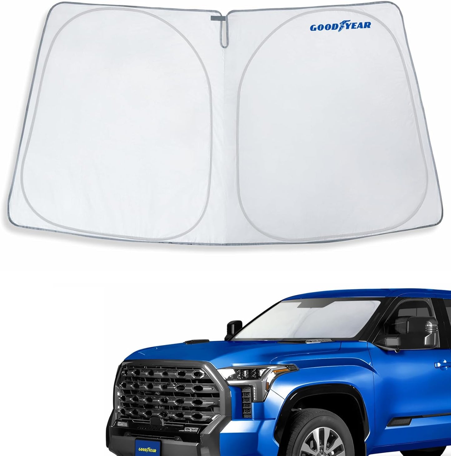 Goodyear Foldable Windshield Sunshade for Chevrolet (Chevy) Tahoe 2021-2025, SUV car Accessories, Sunshade Cover, Sun Shade Car Windshield, Window Sun Blocker - GY008221