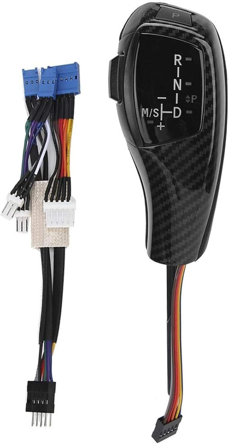 Acouto e46 Shift knob kit e46 Shift knob kit-Electric LHD Automatic LED Gear Shift Knob Retrofit Kit Fits for BMW E46 E60 E61 Refit for F30 Style(Carbon Fiber Texture)