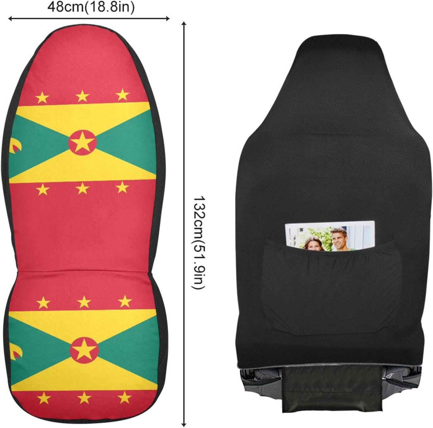 Car Seat Covers for Front Seats, Front Seat Cover Set, Interior Covers for Auto Truck Van SUV Grenada Flag