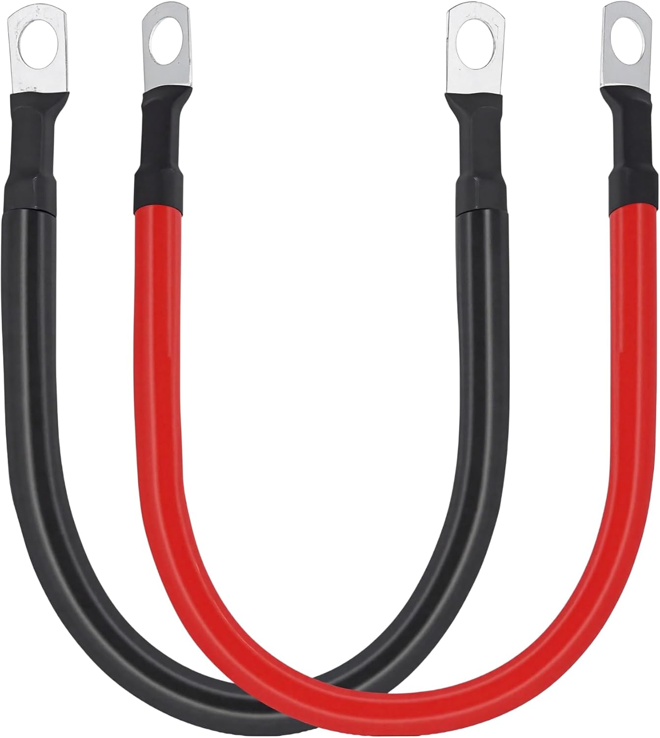 3FT 2 AWG Battery Cables 2 Gauge Pure Copper Battery Inverter Cables with 5/16 in Lugs Both Ends battery parallel cables Wire Set for Automotive Solar Power Inverter Marine Boat RV Car Motorcycle