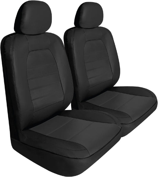Pilot Automotive SC-436EE-2 Faux Leather Seat Covers (6 Pieces), Black