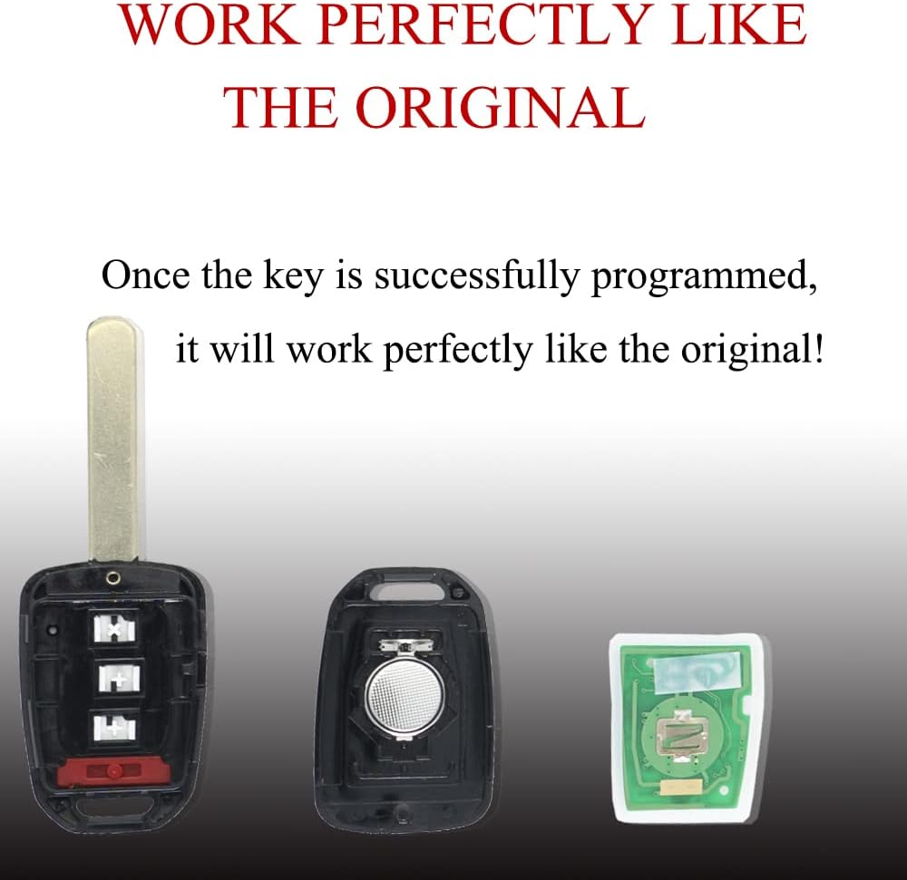 MechanMagic Key Fob Remote Replacement Fits for Honda Civic 2016 2017 2018 2019 2020/Accord 2016 2017 MLBHLIK6-1TA Keyless Entry Remote Control Uncut 4 Buttons 433Mhz (35118-T2A-A60)