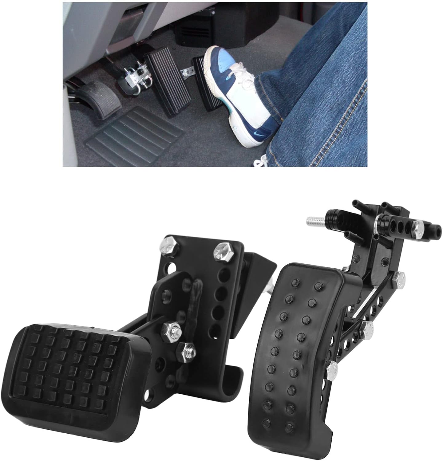 Gas and brake pedal extensions, Fydun universal anti-slip accelerator pedal extensions, adjustable length and angle for most cars