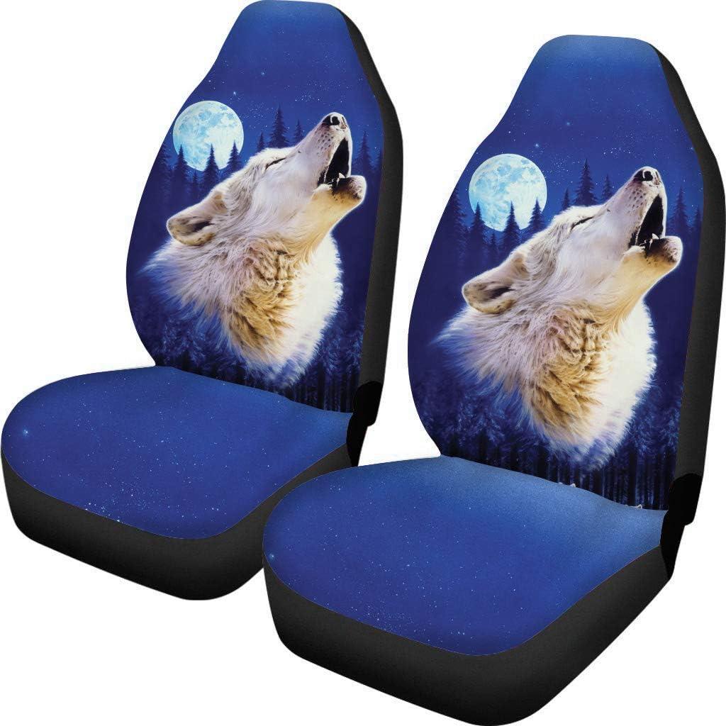 KEIAHUAN Galaxy Owl Car Seat Cover for Women Men, 2 Packs High Back Bucket Universal Fit Auto Seat Covers for Cars, Trucks, SUV, or Van