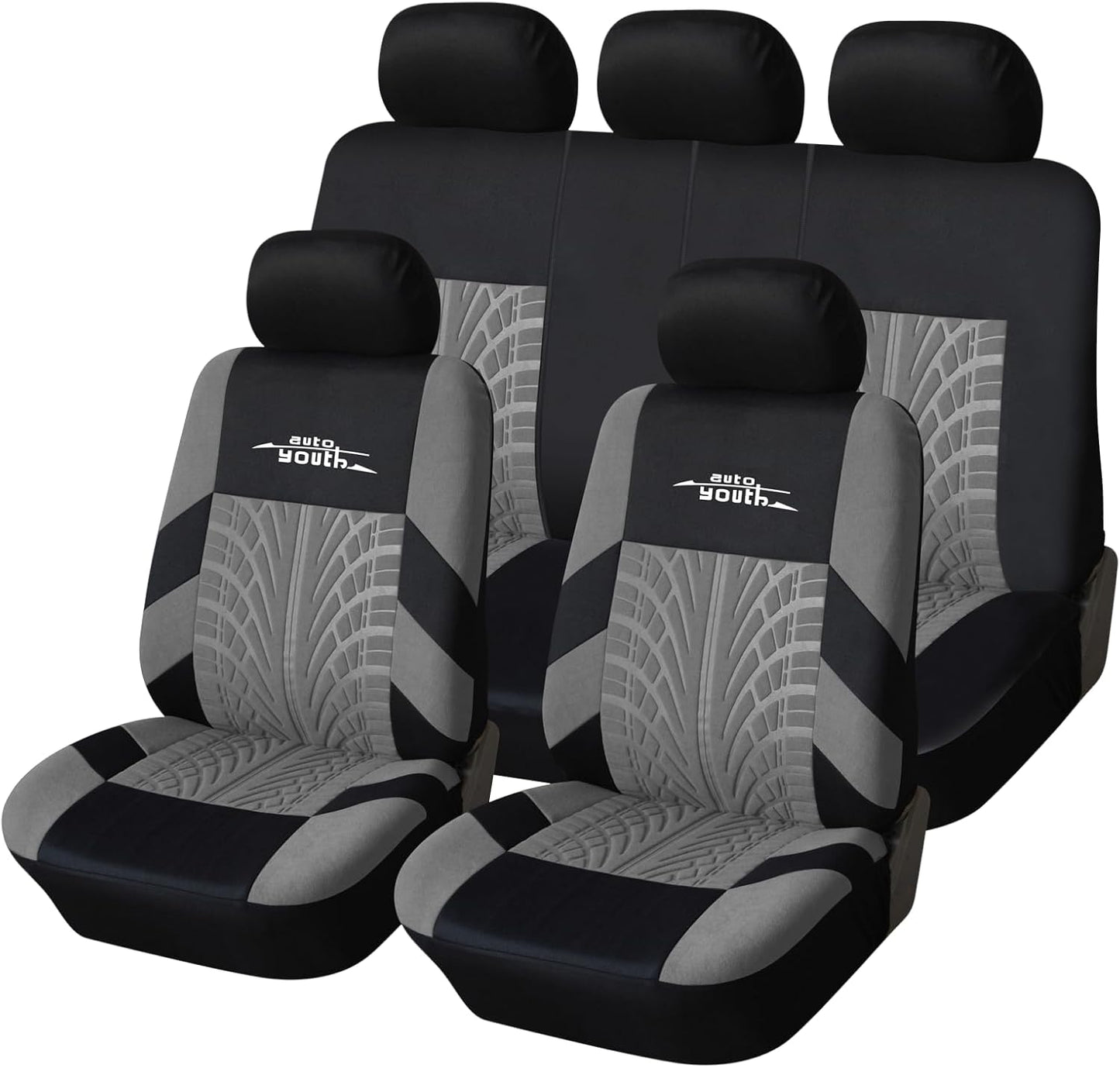 AUTOYOUTH Car Seat Covers for Front Seats, Breathable and Washable Bucket Seat Covers for Cars, Truck, SUV, Vans Airbag Compatible Automotive Interior Covers, Orange