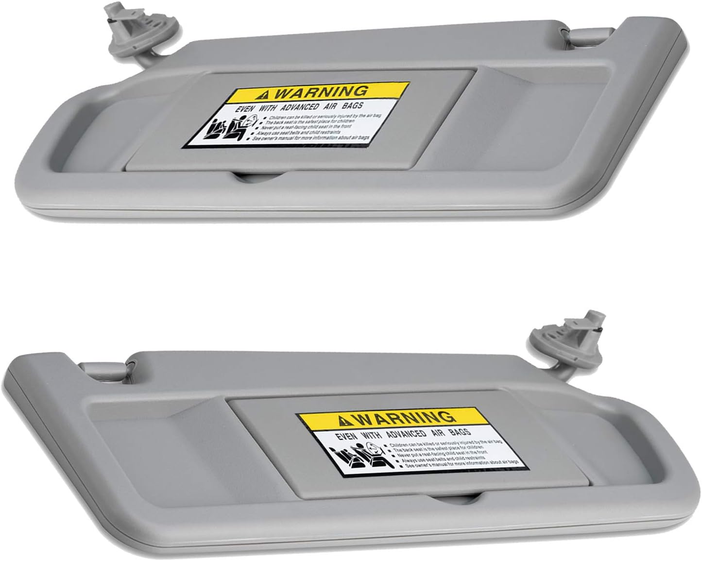 WEILEITE Left Driver Side and Right Passenger Side Sun Visor Compatible with Honda Civic 2006-2011 Replaces 83230-SNA-A01ZC/83280-SNA-A01ZC(Pair, New Gray)