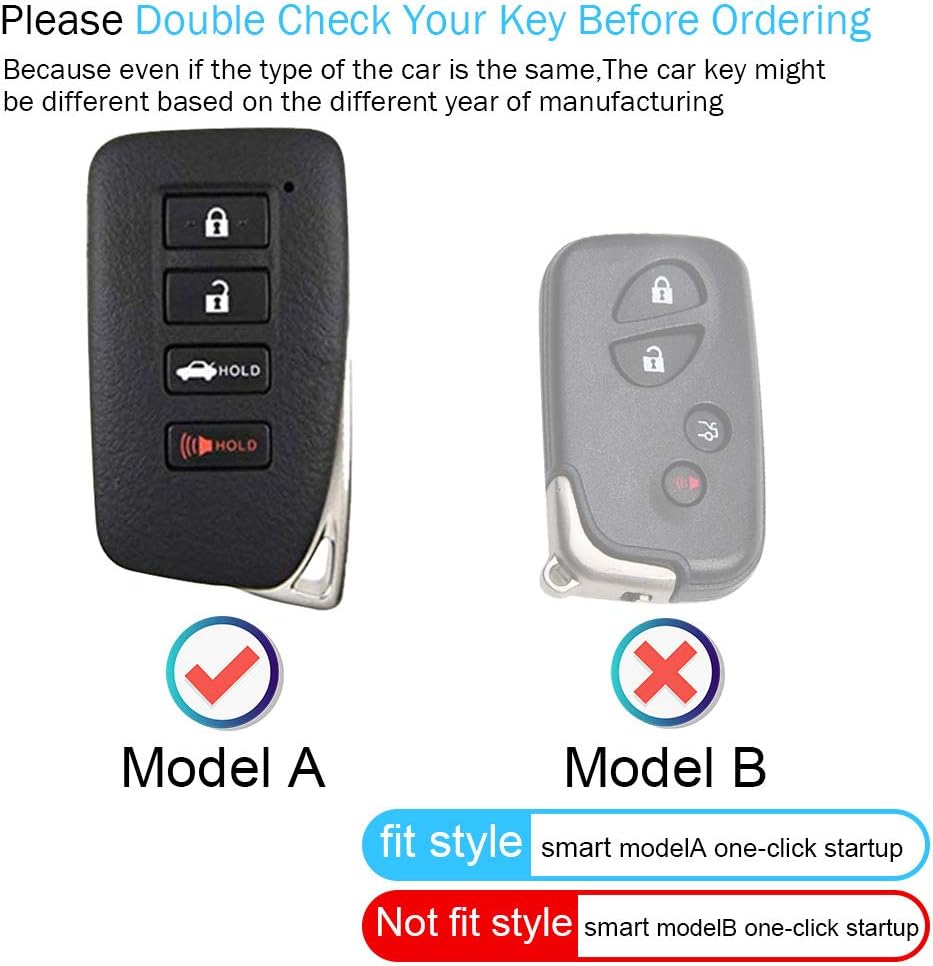 MAKEER Leather Key Case Key fob Holder,Key fob Cover Replacement for 2013-2021 Lexus ES300h ES350 GS350 GS450h IS200t IS300 IS350 LX570 NX200t NX300h RC350 RX350 RX450h Protective Remote Key