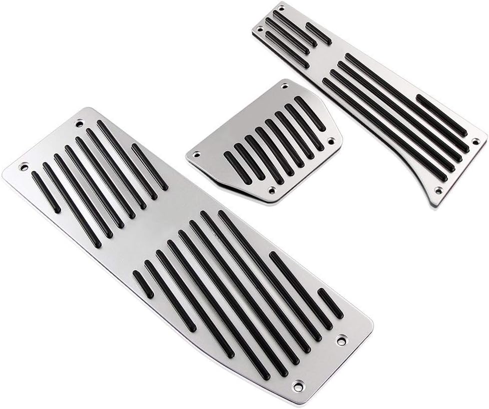 Aluminum Foot Rest Pedals Set Fit for BMW E30 E36 E46 E87 E90 E91 E92 E93 M3 M Tech at MT Silver Black Color (Color Name : Black 4PCS MT)