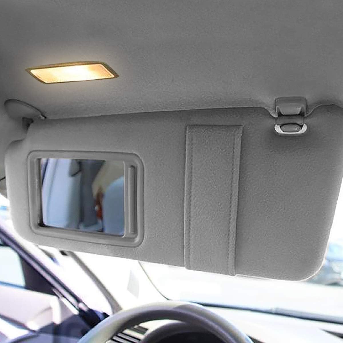 DNA MOTORING Left Driver Side Sun Visor Compatible with 07-11 Camry, 74320-06800-B0 7432006310B2 7432006311B2 7432006312B2 7432033F00B, ZTL-Y-0156-GY
