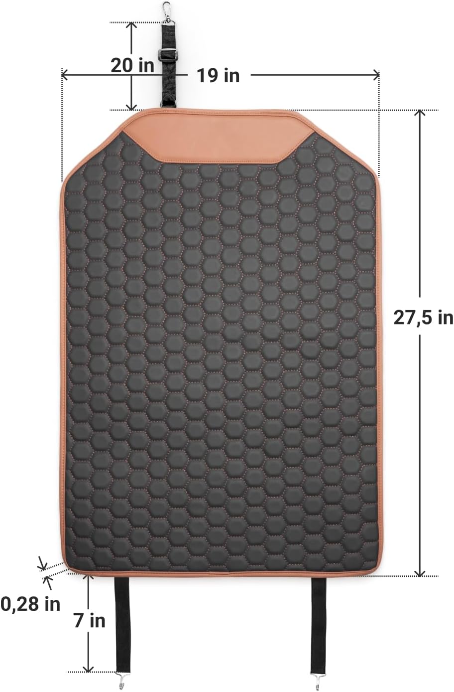 Owleys Premium Leather Car Seat Protector for Back Seat - Back Seat Cover for Kids - Car Kick Mat - Back of Seat Protector for Kids Feet Car Seat Back Protector - 1 Pc Hexy