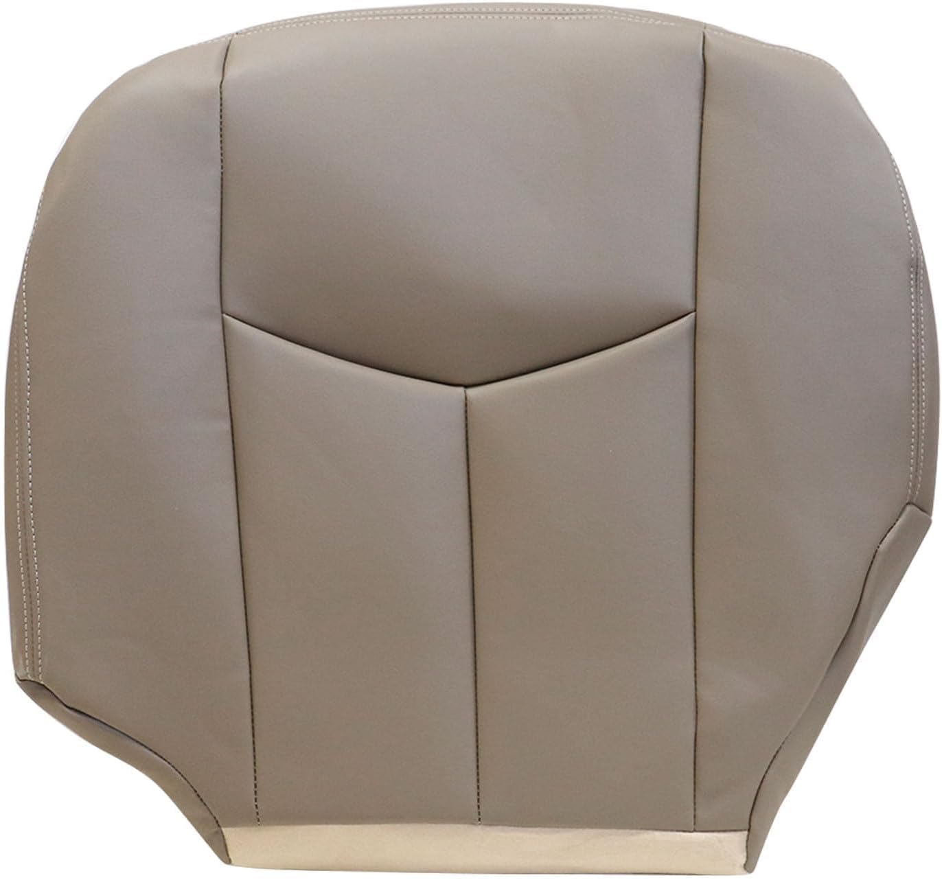 AOUTTUOA Front Driver and Passenger Bottom Microfiber Leather Seat Covers Tan #522 Compatible with Chevy Avalanche Silverado GMC Sierra 1500 2500 3500 HD 2003 2004 2005 2006