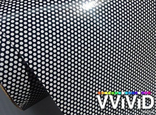 VViViD One-Way Perforated Black Vinyl Privacy Window Film Adhesive Glass Wrap Roll (25ft x 48 inches)