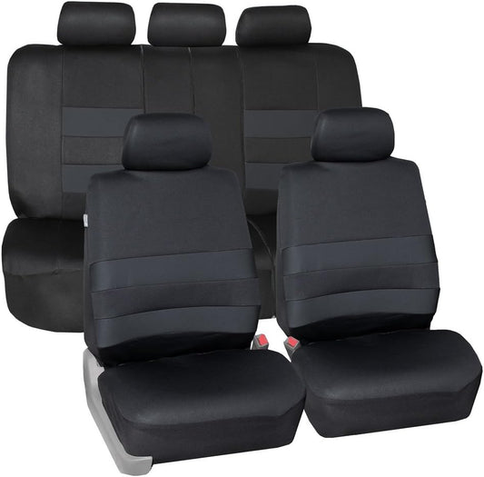 FH Group FB087BLACK115 Universal Fit Premium Neoprene Ultraflex™ Cushion Black Automotive Seat Covers fits Most Cars, SUVs, and Trucks (Water Resistant, Airbag and Split Bench Compatible)