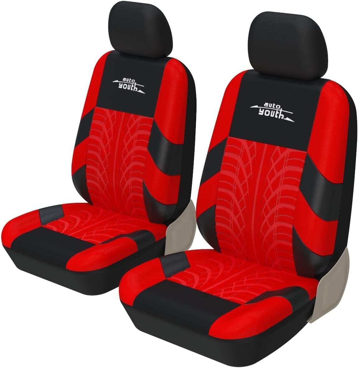 AUTOYOUTH Car Seat Covers for Front Seats, Breathable and Washable Bucket Seat Covers for Cars, Truck, SUV, Vans Airbag Compatible Automotive Interior Covers, Orange