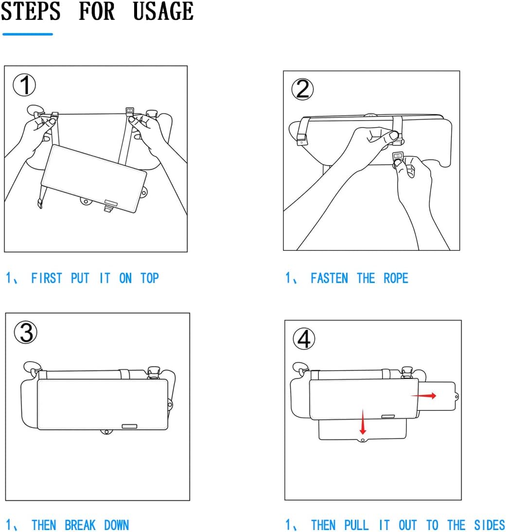 Sun Visor Sunshade Extender for Car, Anti-Glare Sunvisor Extension, UV Rays Blocker Protects from Sun Glare, Snow Blindness, Universal for Most Cars