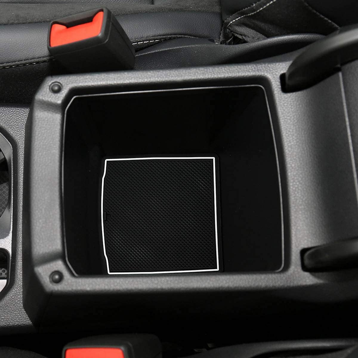 Auovo Anti Dust Mats for Volkswagen VW Tiguan Accessories 2024 2023 2022 2021 2020 2019 2018 Custom Cup Holder Door Center Console Liners Inserts for VW Tiguan (19pcs/Set) (White Trim)