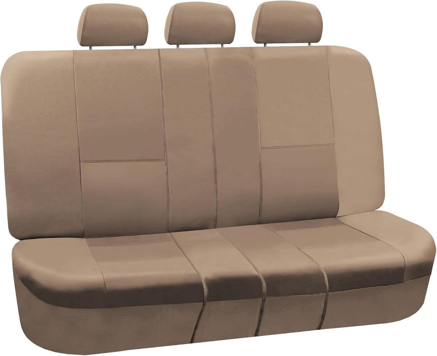 FH Group PU Leather 40/60, 60/40, 50/50 Split Bench Cover w. 3 Headrests Gray