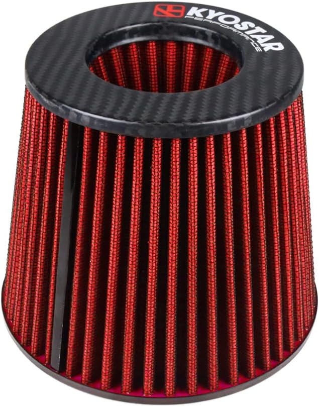 Kyostar 6 Inch (152mm) Neck High Flow Inlet Cold Air Intake Cone Replacement Dry Air Filter Black
