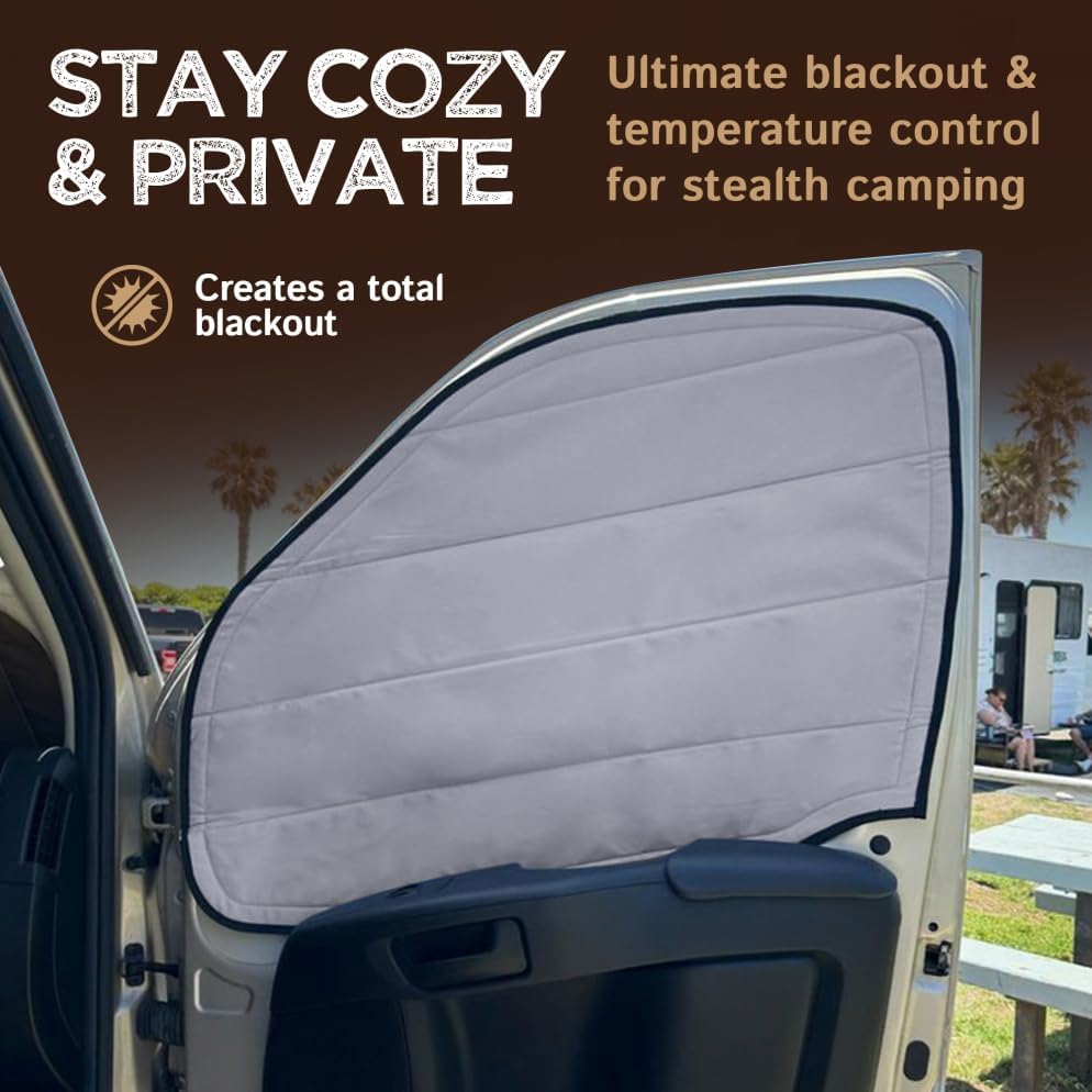 Living in a Bubble Insulated Blackout Front Window Covers for RAM Promaster 2014-Current (Pair)
