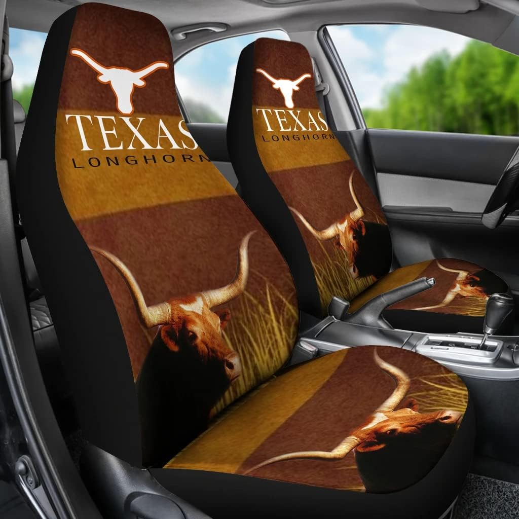 pawlice Amazing Texas Longhorn Cattle (Cow) Print Car Seat Covers Universal Fit Car Seat Covers - Amazing Texas Longhorn Cattle (Cow) Print Car Seat Covers