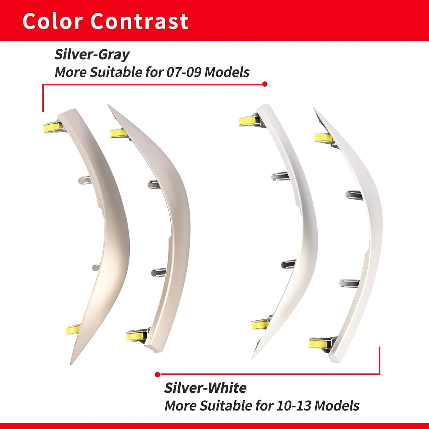 Getfarway Left & Right Upper Side Central Dashboard Cover Strip Trim 55436-02330 55435-02370 Compatible with Toyota Corolla 2010 2011 2012 2013 Dash Board A/C Outlet Air Vent Panel Trim