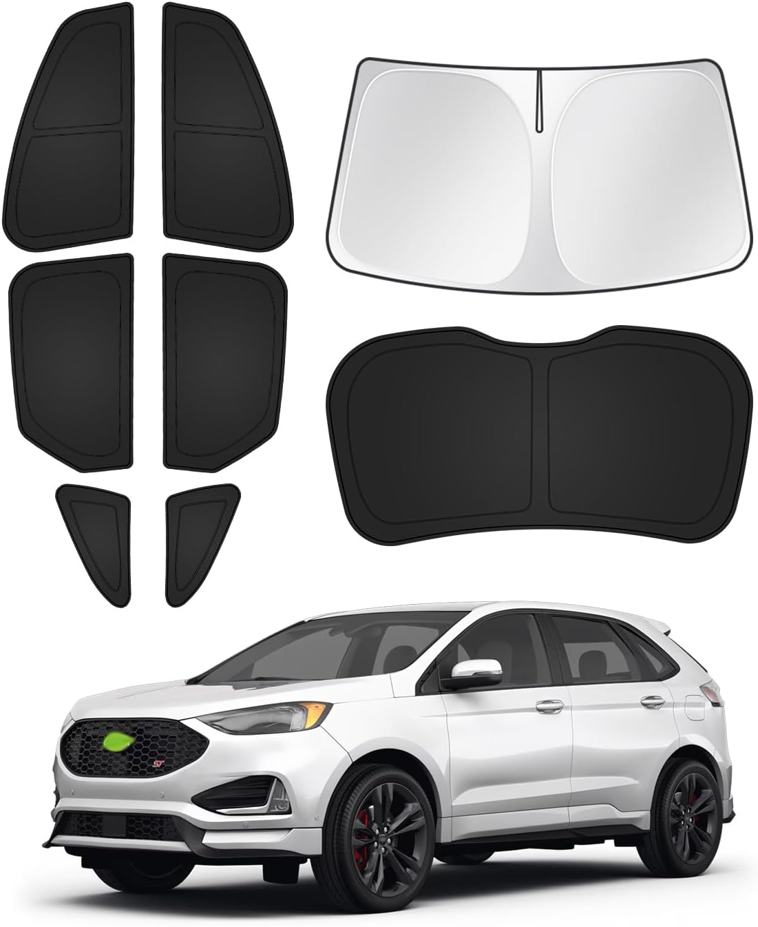 Canvcle Sunshades for Ford Edge 2015-2024 Accessories Windshield Sun Shade Side Rear Window Shade Cover Sun Visor Shield Privacy Protection Keep Vehicle Cool Black 8PCS