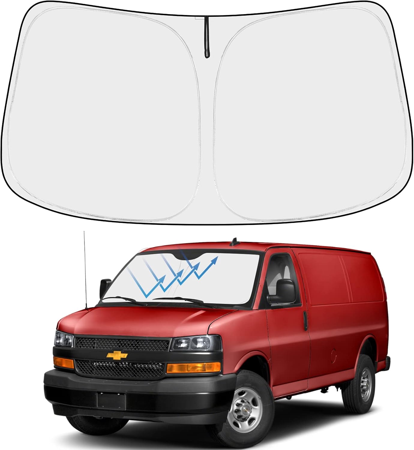 Proadsy Front Windshield and Side Windows Custom Fit 2018-2025 Freightliner Cascadia, Semi-Truck Semi, Commercial & Big Rig Truck Sun Shade Foldable Sun Protector Privacy Cover 2025 Upgrade