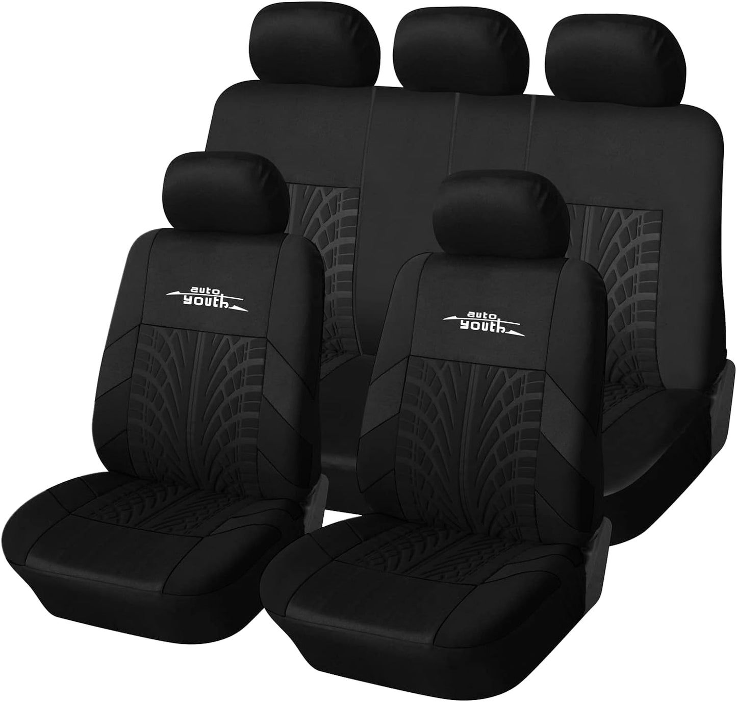 AUTOYOUTH Car Seat Covers for Front Seats, Breathable and Washable Bucket Seat Covers for Cars, Truck, SUV, Vans Airbag Compatible Automotive Interior Covers, Orange