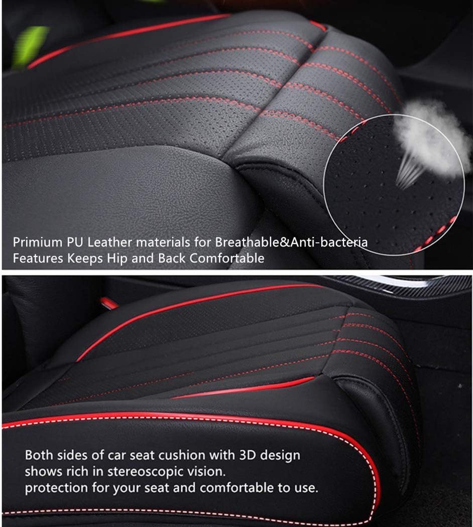 HONCENMAX Car Seat Cover Cushion, Auto Bottom Front Driver & Passenger Seat Protector Pad with Leg Support Pillow /3D Edge Wrapping, Fit Most Sedan, Vehicles, SUV, or Van - 2PCS