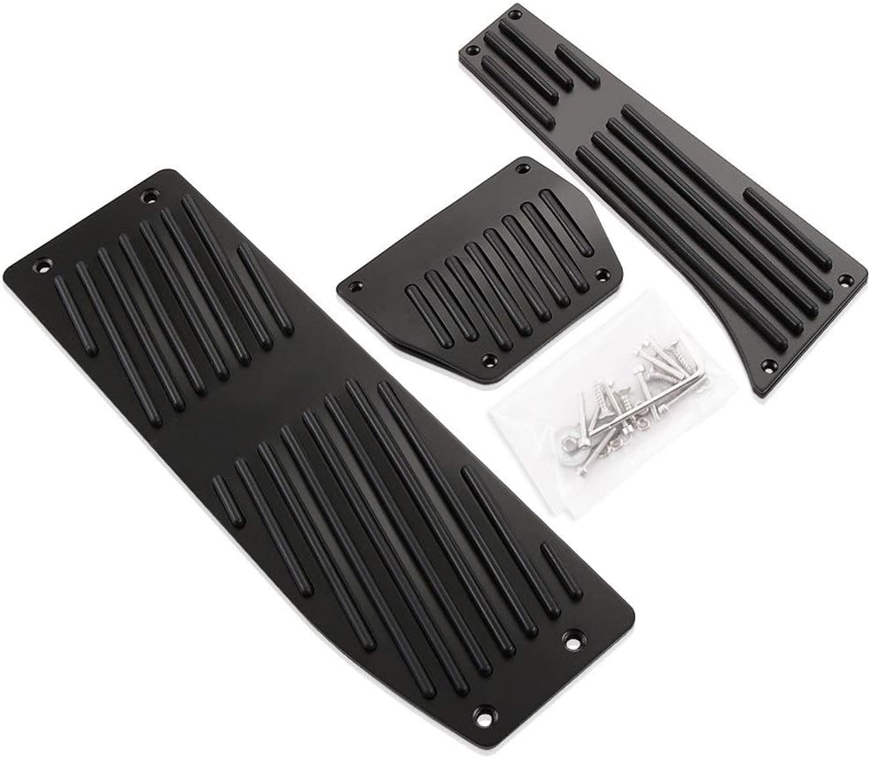 Aluminum Foot Rest Pedals Set Fit for BMW E30 E36 E46 E87 E90 E91 E92 E93 M3 M Tech at MT Silver Black Color (Color Name : Black 4PCS MT)