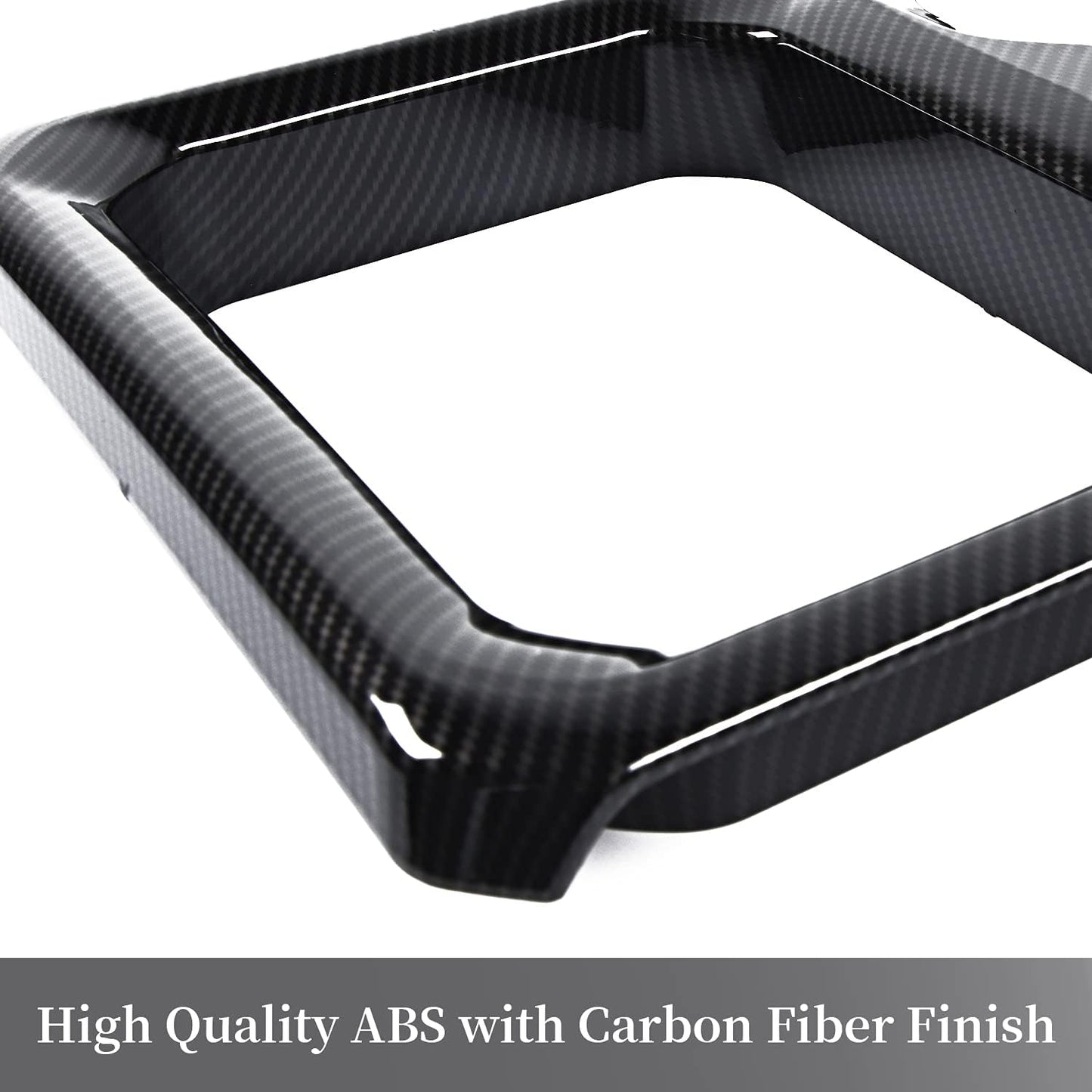 SQQP Carbon Fiber Center Console Dashboard Front Armrest Cup Holder Panel Cover Fit for 2019-2024 Dodge RAM 1500 2500 3500