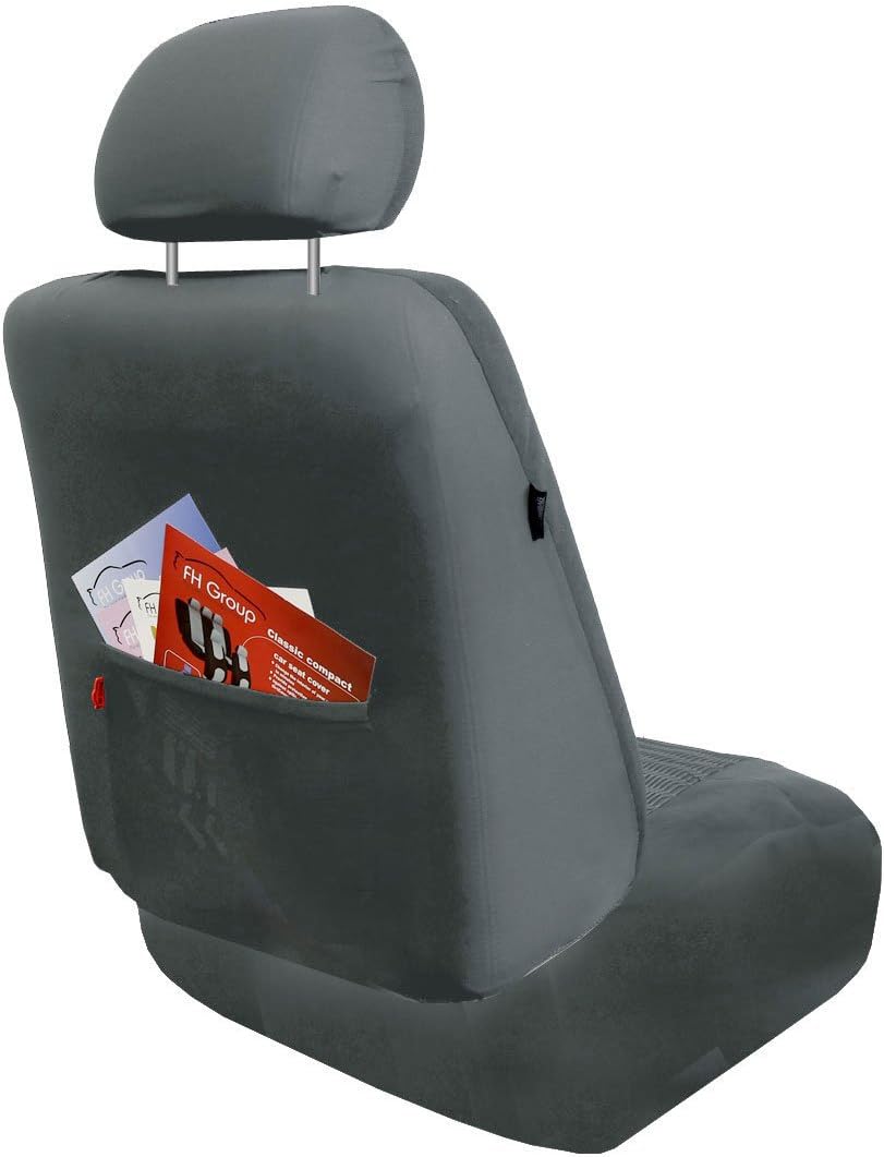 FH-PU009115 Rome PU Leather Seat Covers Airbag Ready & Rear Split Full Set Gray