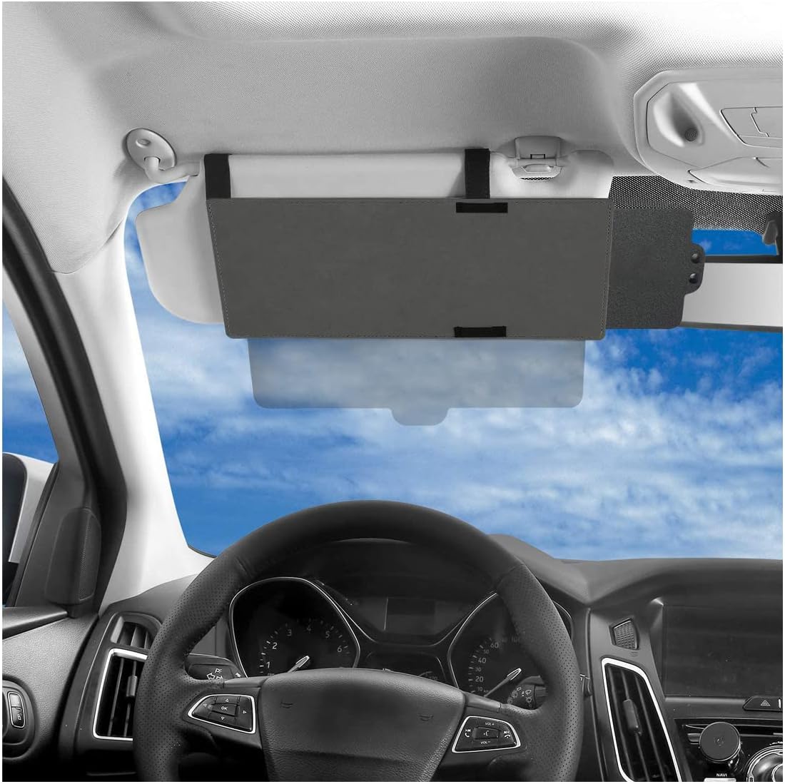 Sun Visor Sunshade Extender for Car, Anti-Glare Sunvisor Extension, UV Rays Blocker Protects from Sun Glare, Snow Blindness, Universal for Most Cars