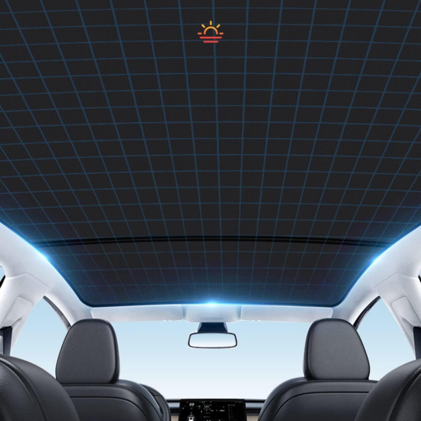 FITEV Sunshade Roof Windows Shade for Tesla Model Y Reject UV/Heat Won't Sag Glass Roof Sunshade Fit for Model Y Accessories 2024-2020 (Set of 2)