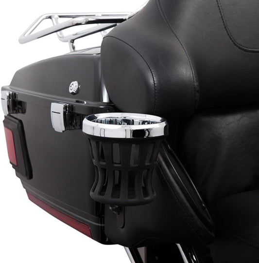 Ciro Drink Holder Passenger Mount '98-'13 Harley-Davidson, Chrome Plated 50421