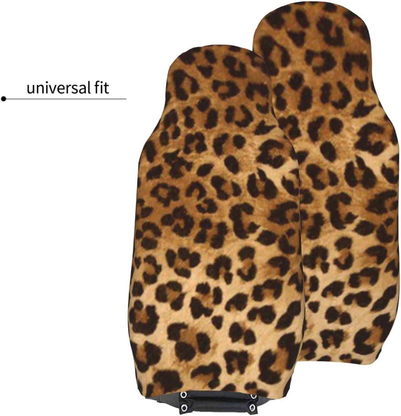 AROONS Cute Leopard Printed Car Seat Covers for Front Seat 2 Pack Elasticity Automotive Seat Cover Universal for Auto Truck Van SUV