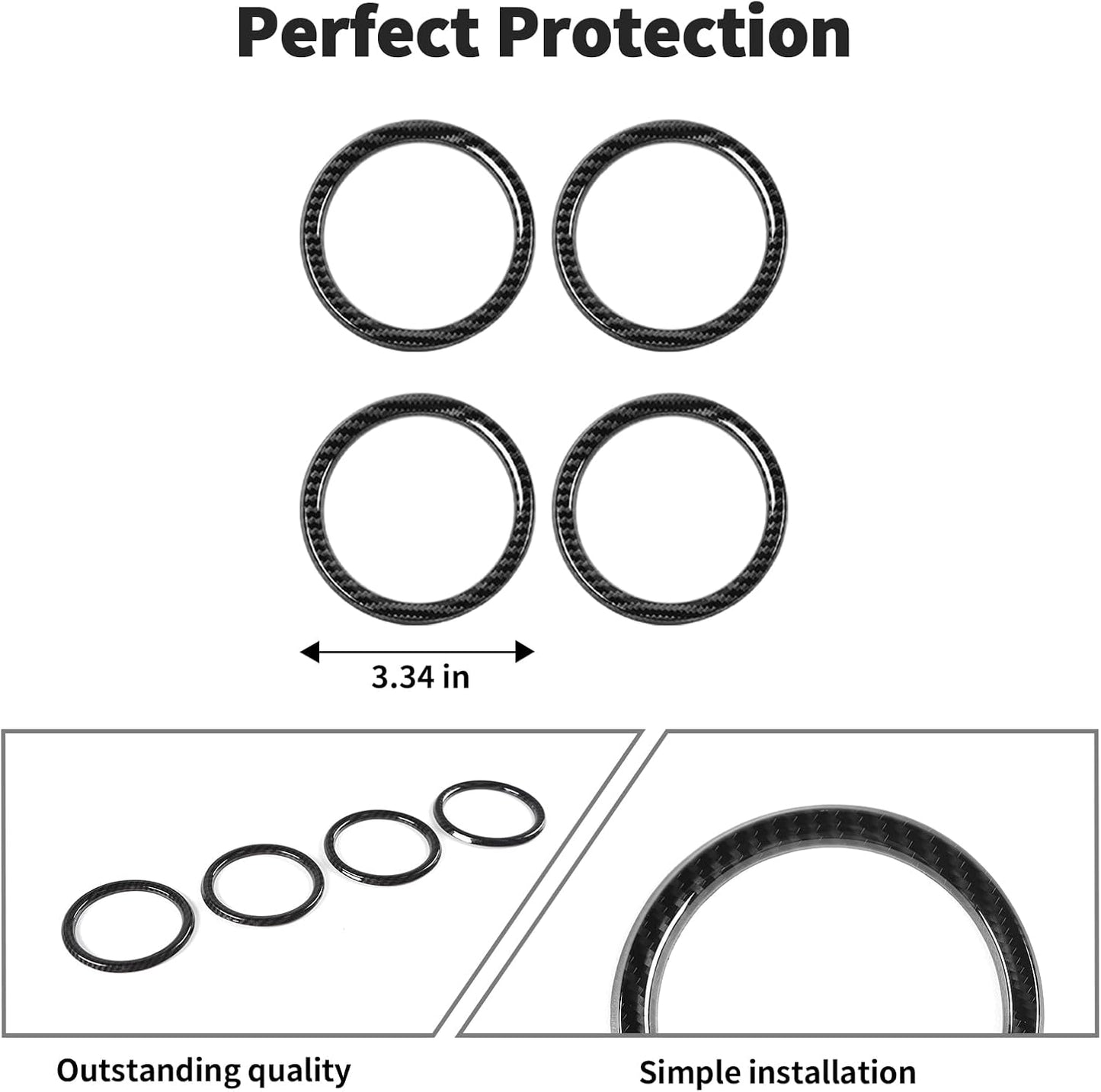 Voodonala for Jeep JL Dash Air Conditioning Outlet Bezel Ventilation Grille Embellishment Trim for 2018-2023+ Jeep Wrangler JL JLU Gladiator JT Trunk Interior Accessories Carbon Fiber