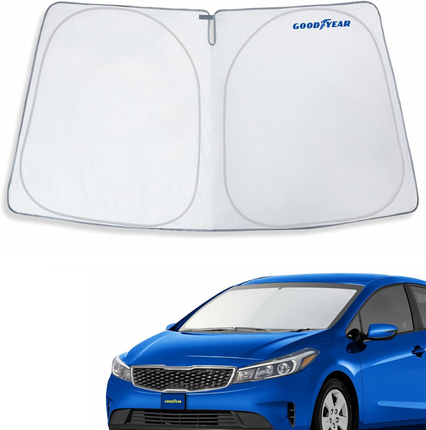 Goodyear Foldable Windshield Sunshade for Chevrolet (Chevy) Tahoe 2021-2025, SUV car Accessories, Sunshade Cover, Sun Shade Car Windshield, Window Sun Blocker - GY008221