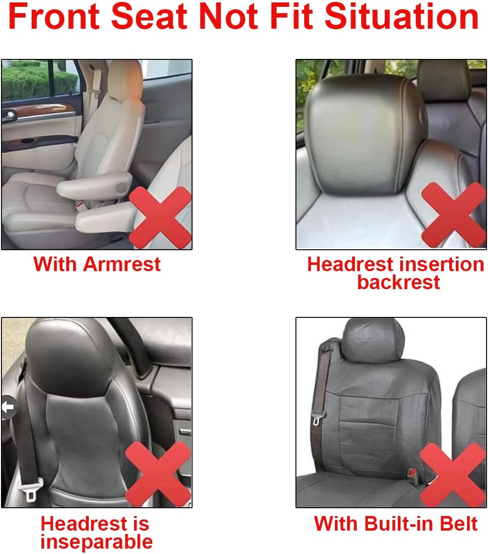 Car Seat Covers Full Set, Polyester Front Bucket Seat Protectors with Split Bench Back Seat Covers, Breathable Thicken Premium Sporty Seat Cushions, Auto Accessories for Car, SUV (Orange/Front,Back)