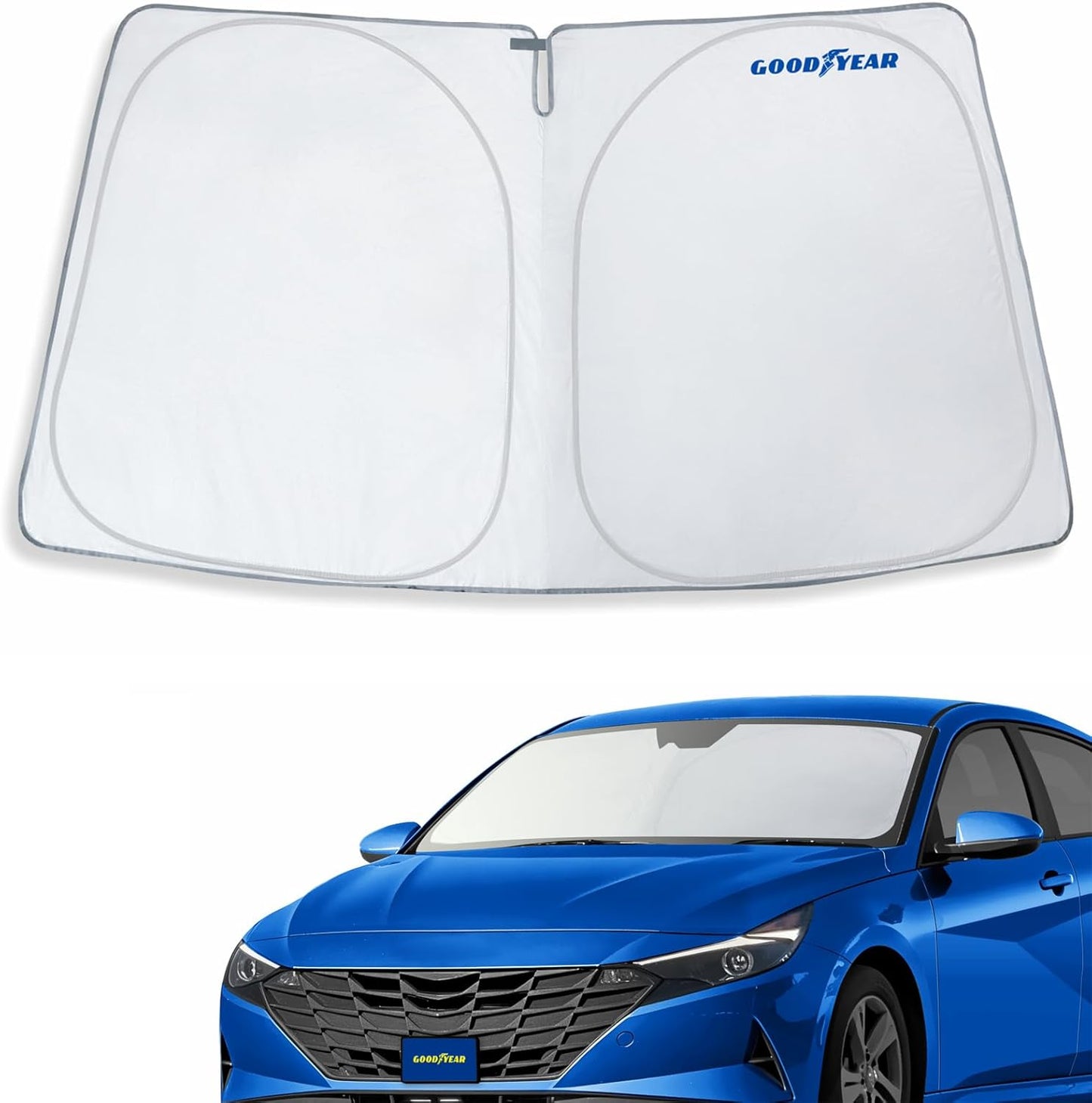 Goodyear Foldable Windshield Sunshade for Chevrolet (Chevy) Tahoe 2021-2025, SUV car Accessories, Sunshade Cover, Sun Shade Car Windshield, Window Sun Blocker - GY008221