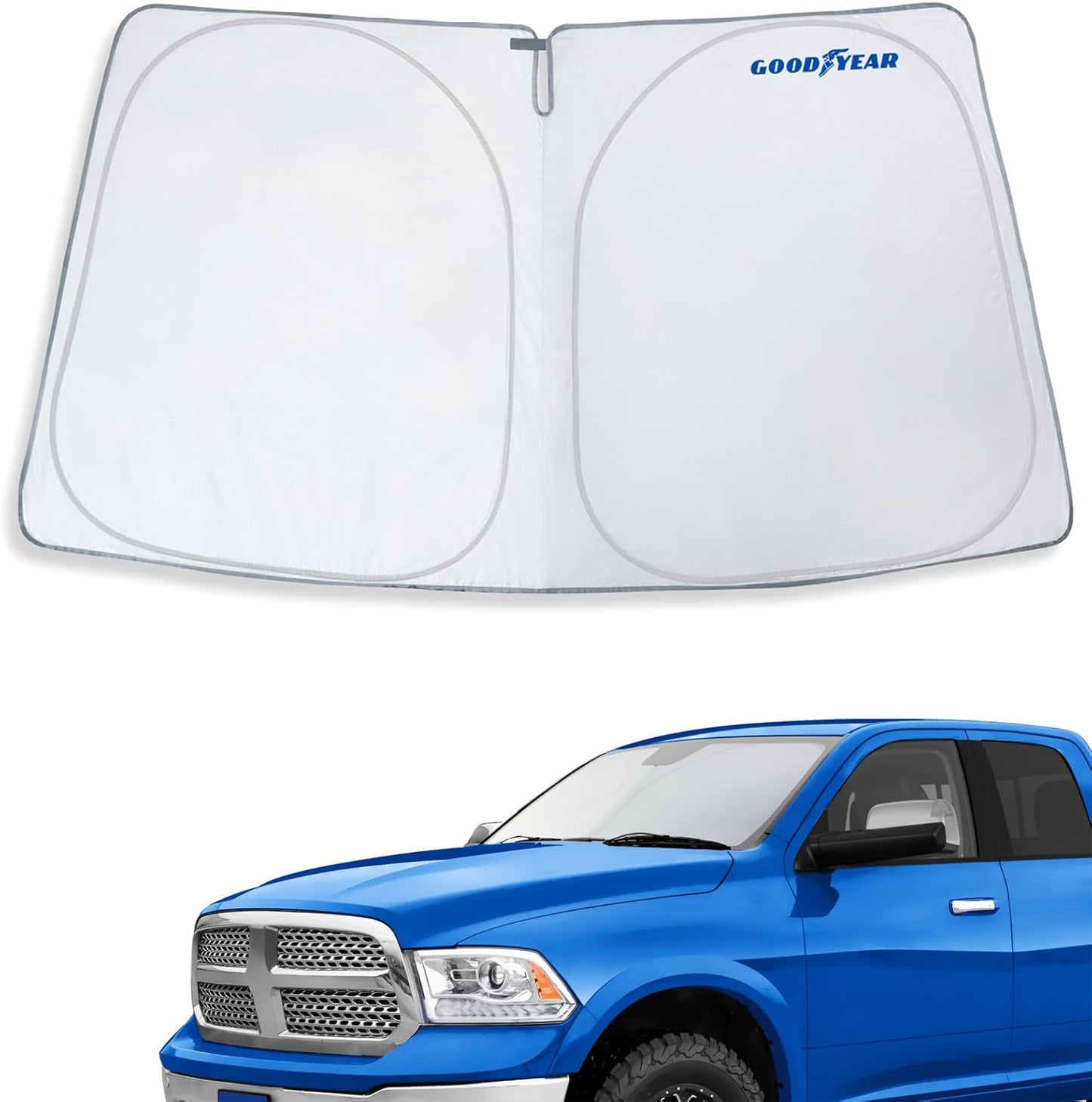 Goodyear Foldable Windshield Sunshade for Chevrolet (Chevy) Tahoe 2021-2025, SUV car Accessories, Sunshade Cover, Sun Shade Car Windshield, Window Sun Blocker - GY008221