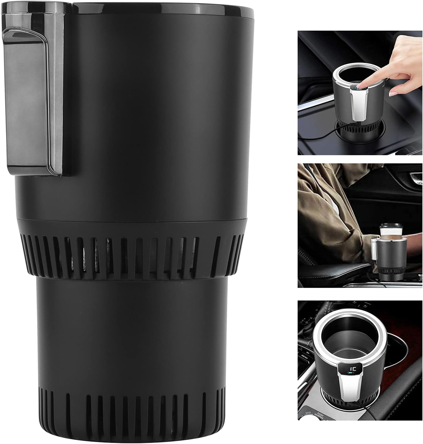 Car Cooling Heating Cup Holder,2‑in‑1 Smart Auto Cup Drink Holder Cooler and Warmer Cups Perfect Car Tum-bler Holder for Auto Heating Cooling Mug Holder