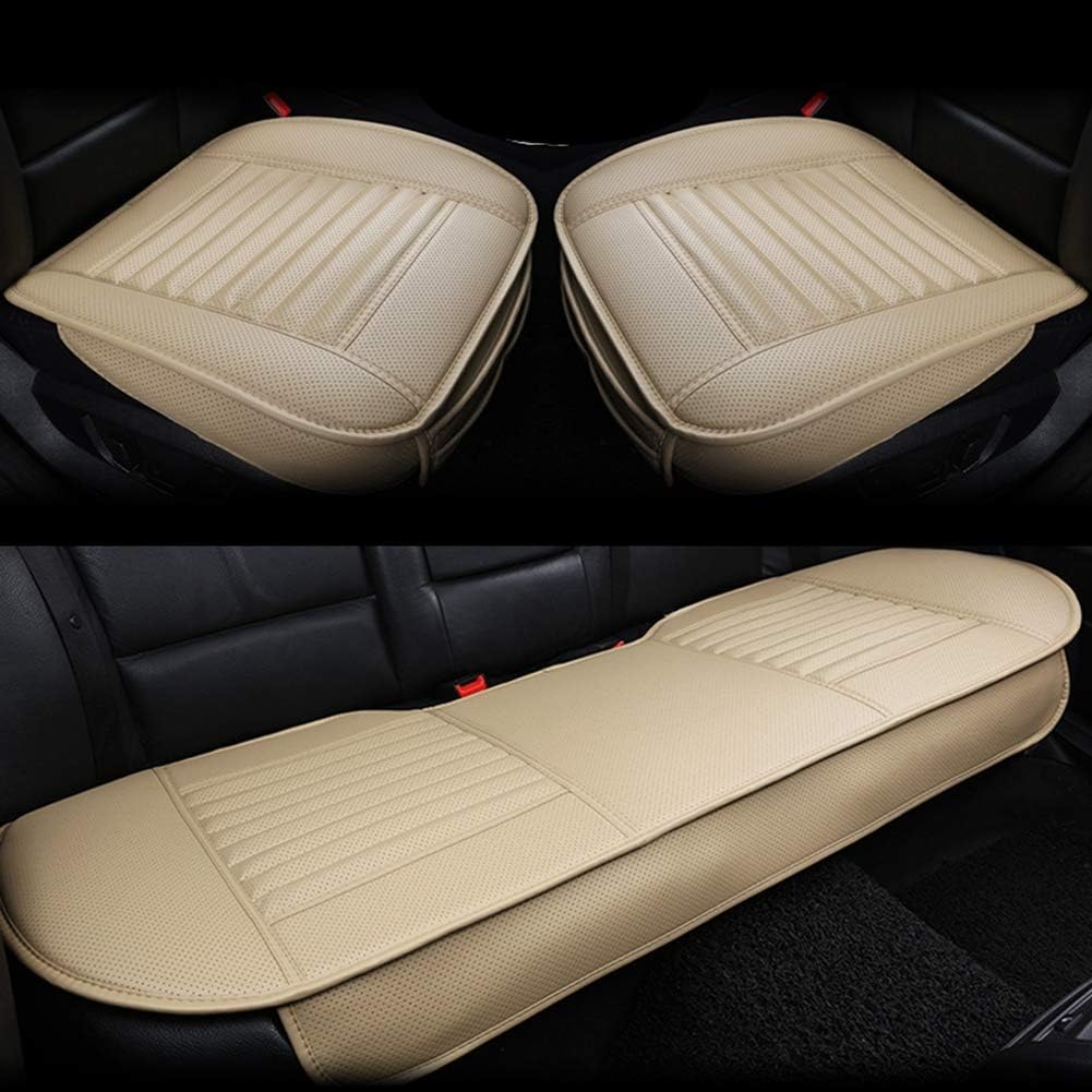 HCMAX Car Interior Seat Cushion Cover Edge Wrapping Pad Mat for Auto Car Supplies PU Leather [Without Backrest] Brown 3 Pack