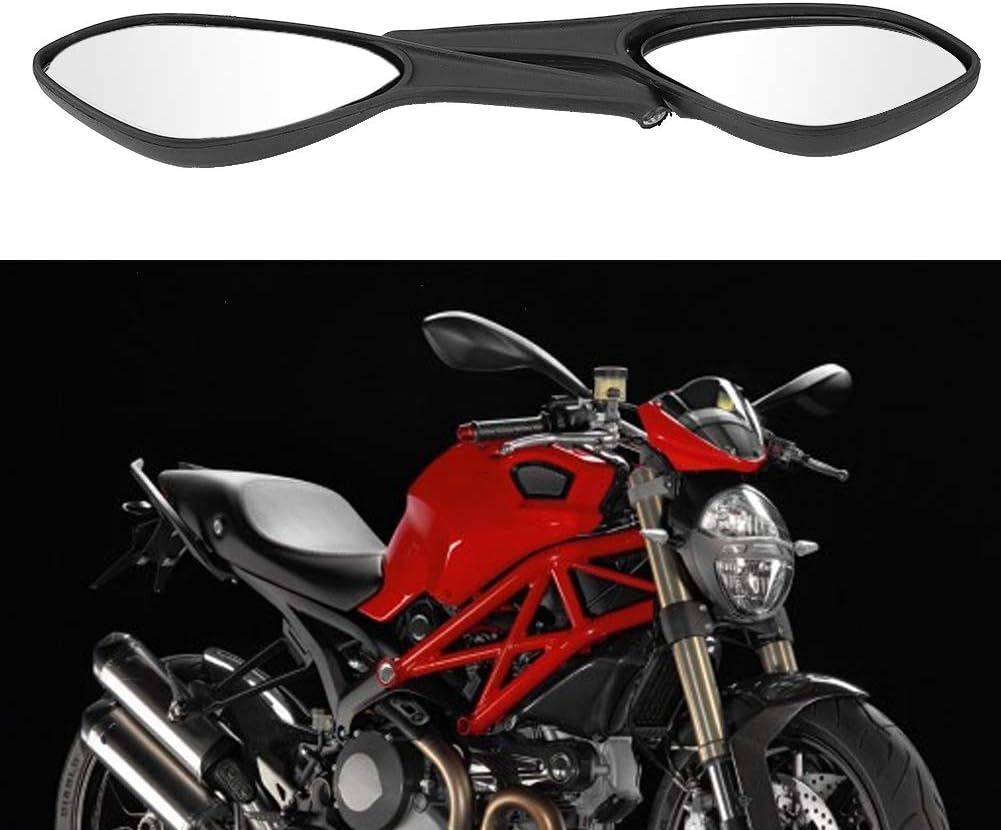 Aramox Motorcycle Mirror 1 Pair Motorcycle Original Rear View Rearview Mirror Fit for Monster 696 795 796 1100